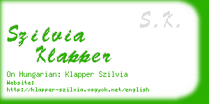 szilvia klapper business card